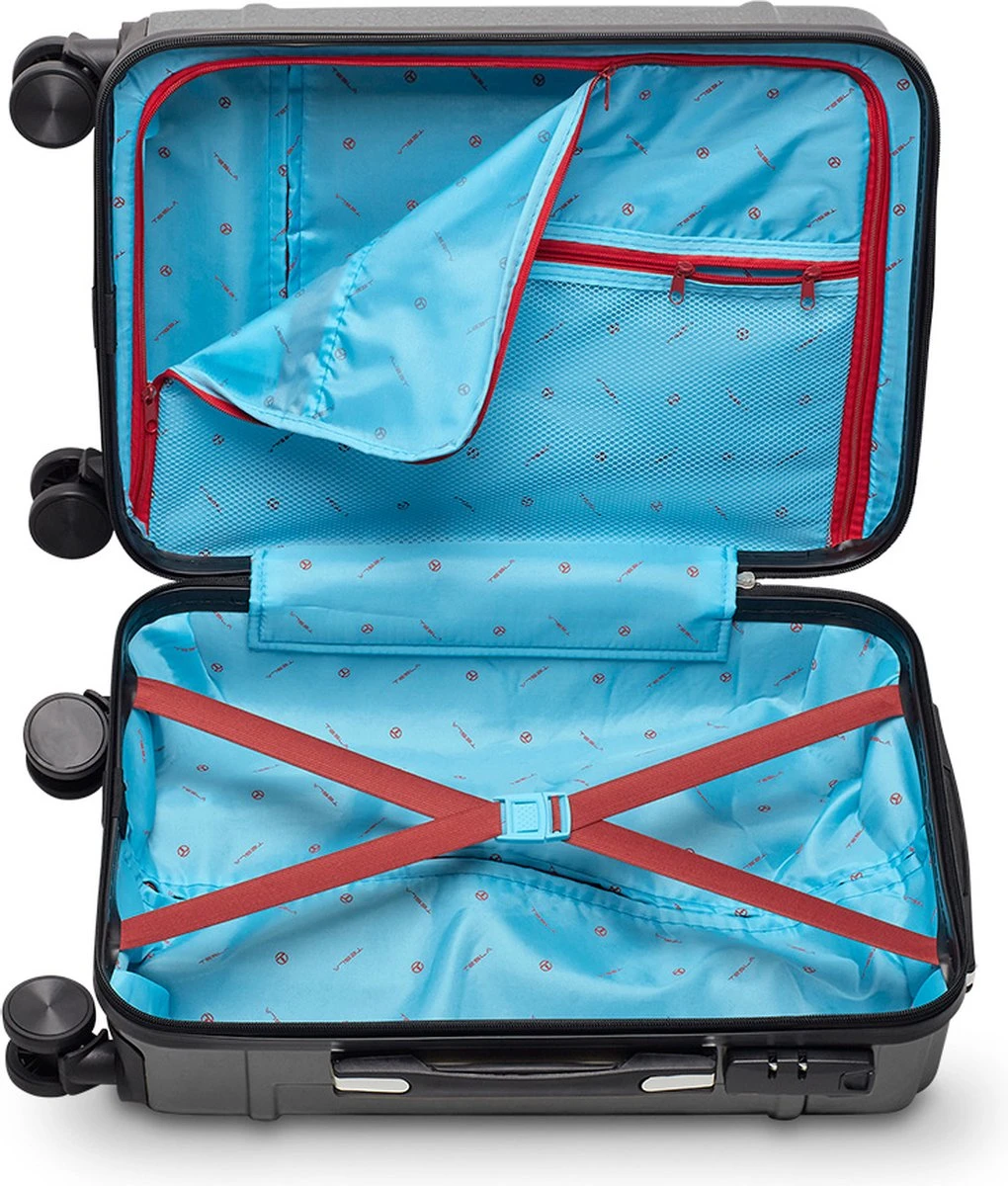 Tesla PC - Handbagage Koffer - 55x35x20 Cm - 4 Wielen - Grijs - Afbeelding 3