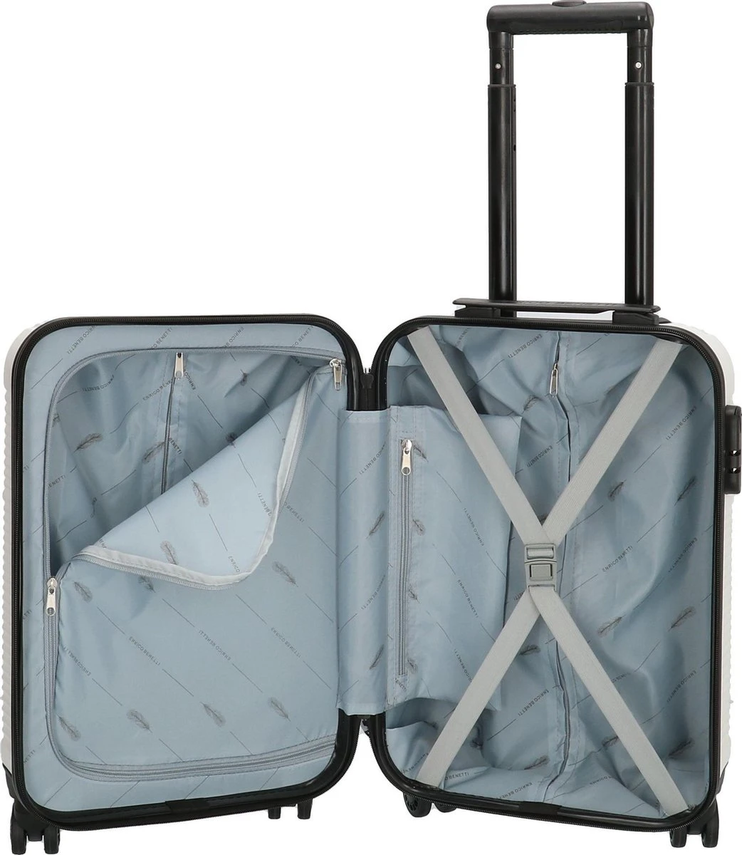 Enrico Benetti Louisville 39040 Handbagage Koffer Hardcase ABS - Wit - Afbeelding 4