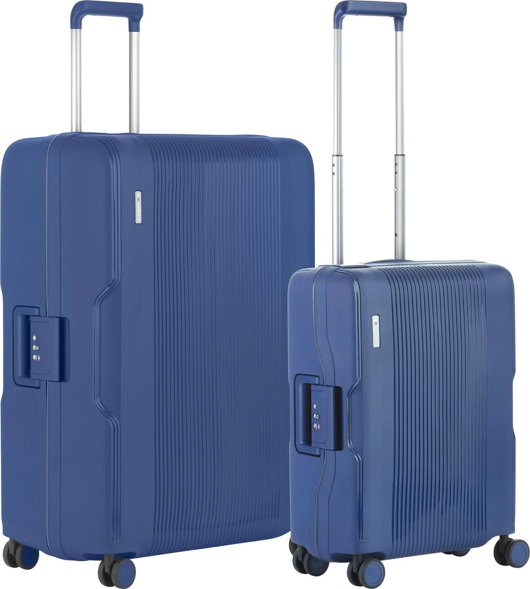 CarryOn Protector Luxe 2-delige Kofferset - TSA Trolleyset Handbagage En Groot - Kliksloten - Ultralicht - Blauw