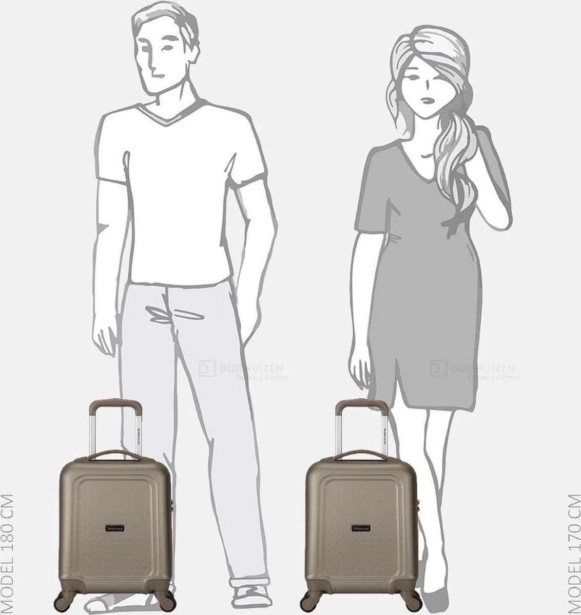 Decent Handbagage Koffer / Trolley / Reiskoffer - 42 Cm - 24 Liter - ABS - Maxi Air - Champagne - Afbeelding 16