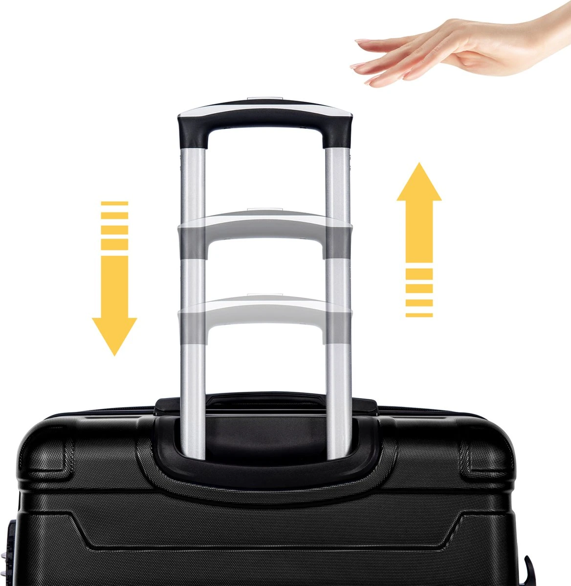 Merax 3-delig Kofferset Met TSA Slot - Trolleyset ABS 40L, 70L & 110 Liter - Zwart - Afbeelding 10