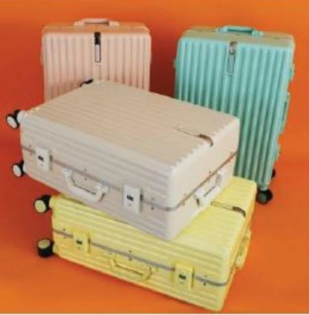 TOP AA Reis Kofferset - Trolleyset 3-delig Met TSA Slot Aluminum Frame, Kleine Cabine En Groot, ABS Luggage, (20+24+28 Inches 3 Pc Set), Roze/pink - Afbeelding 2