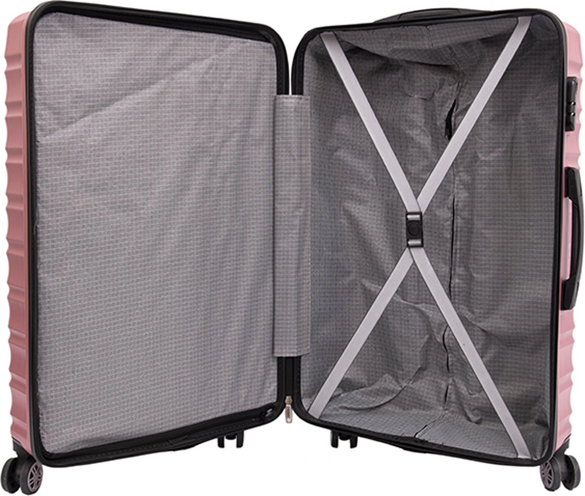 Tobeyz - Kofferset - 3-delig Roze Handbagage - Verrijdbaar Op 4 Wielen - Stevig ABS - Lichtgewicht, Trolley - Afbeelding 3