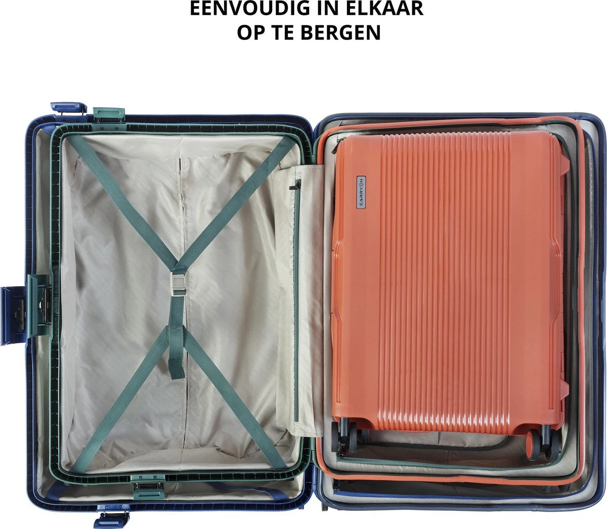 CarryOn Protector Luxe 2-delige Kofferset - TSA Trolleyset Handbagage En Groot - Kliksloten - Ultralicht - Blauw - Afbeelding 5