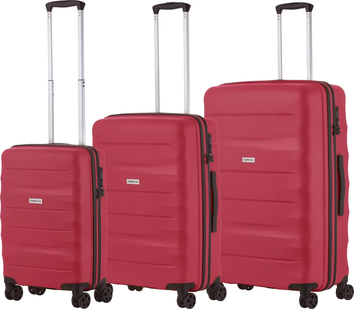 CarryOn Porter ® Kofferset - TSA Trolleyset 3-delig Met OKOBAN - Dubbele Wielen - Rood