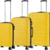 TravelZ Big Bars Kofferset - Trolleyset 3-delig Met TSA-slot - Geel
