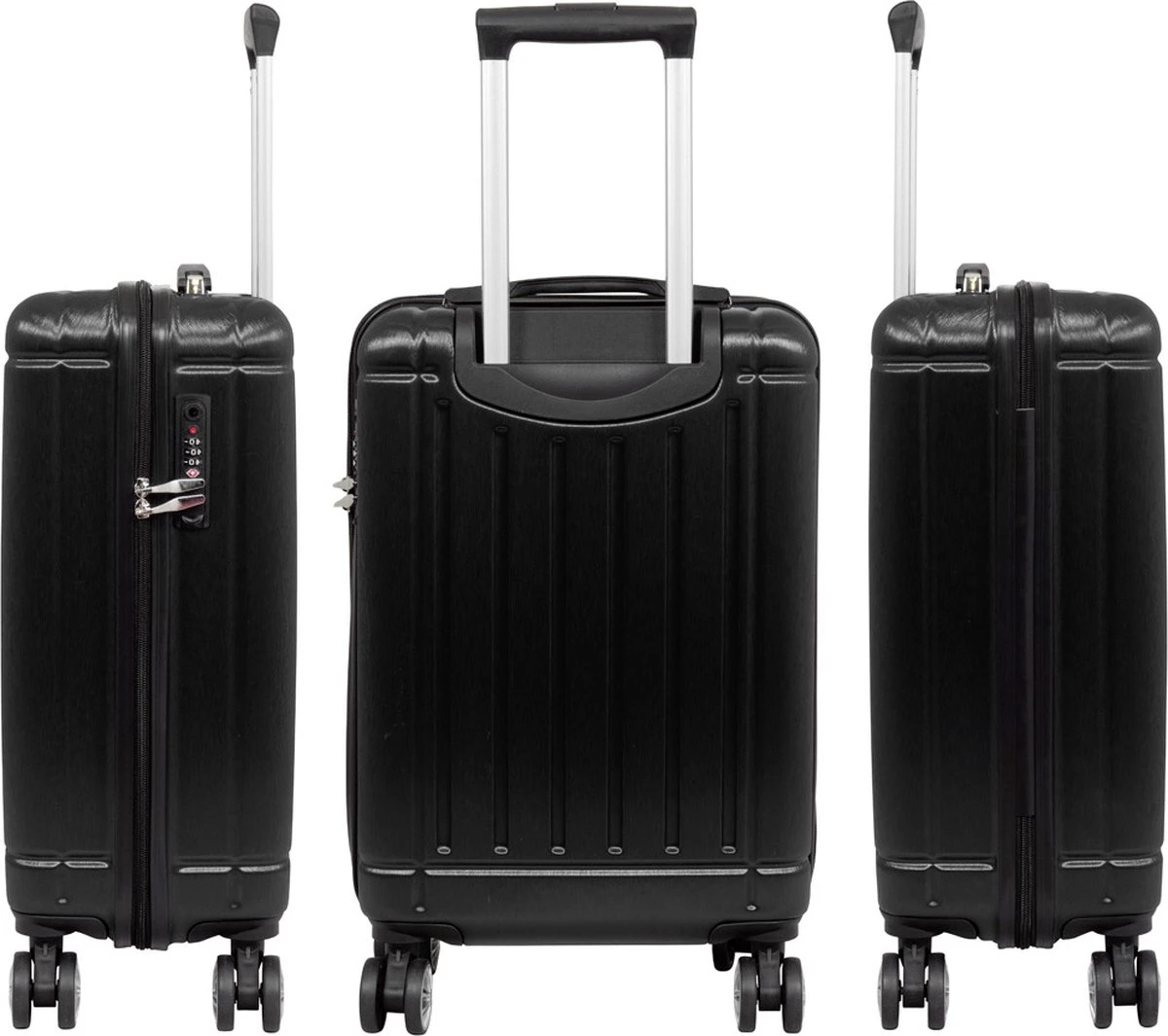 Travelsuitcase - Parma- Ruimbagage Reiskoffer - Polycarbonaat- Zwart - Hoogglans - Maat L / 93 Liter - Afbeelding 3