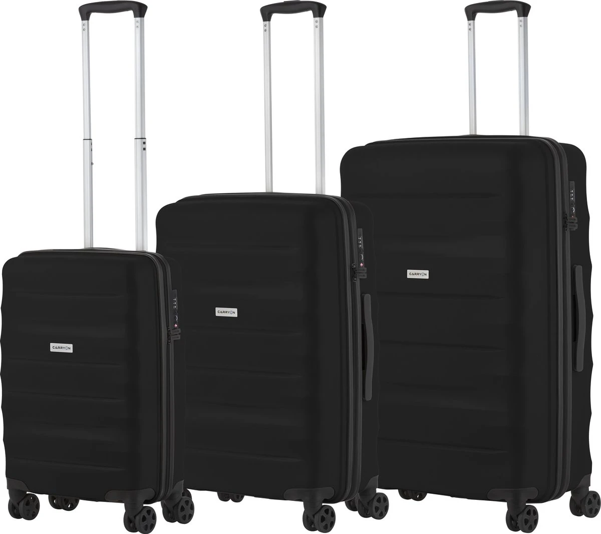 CarryOn Porter ® Kofferset - TSA Trolleyset 3-delig Met OKOBAN - Dubbele Wielen - Zwart