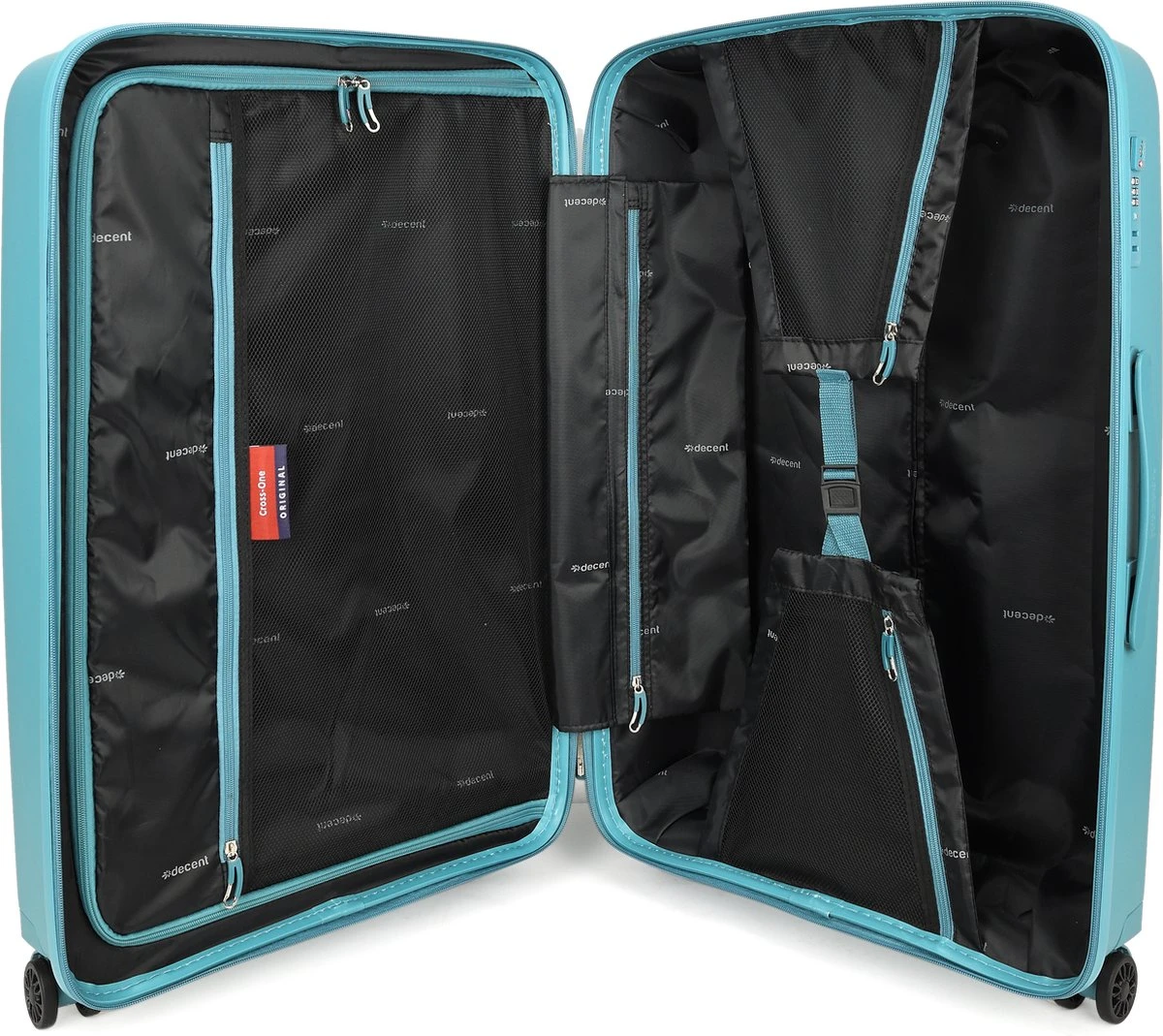 Decent CROSS-ONE PP Trolley 76 Cm - 94 Liter - TSA Slot - Petrol - Afbeelding 3