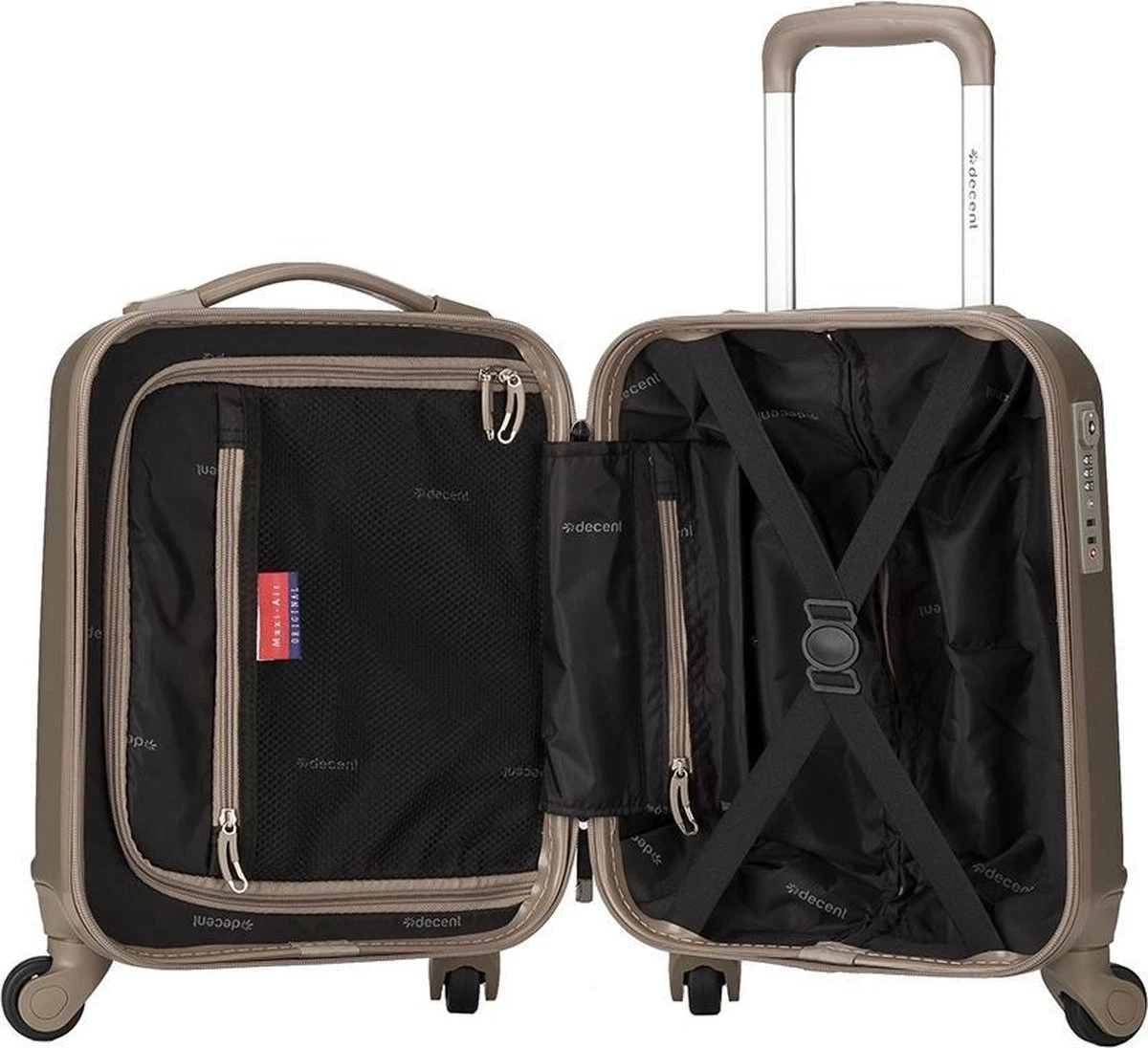 Decent Handbagage Koffer / Trolley / Reiskoffer - 42 Cm - 24 Liter - ABS - Maxi Air - Champagne - Afbeelding 4