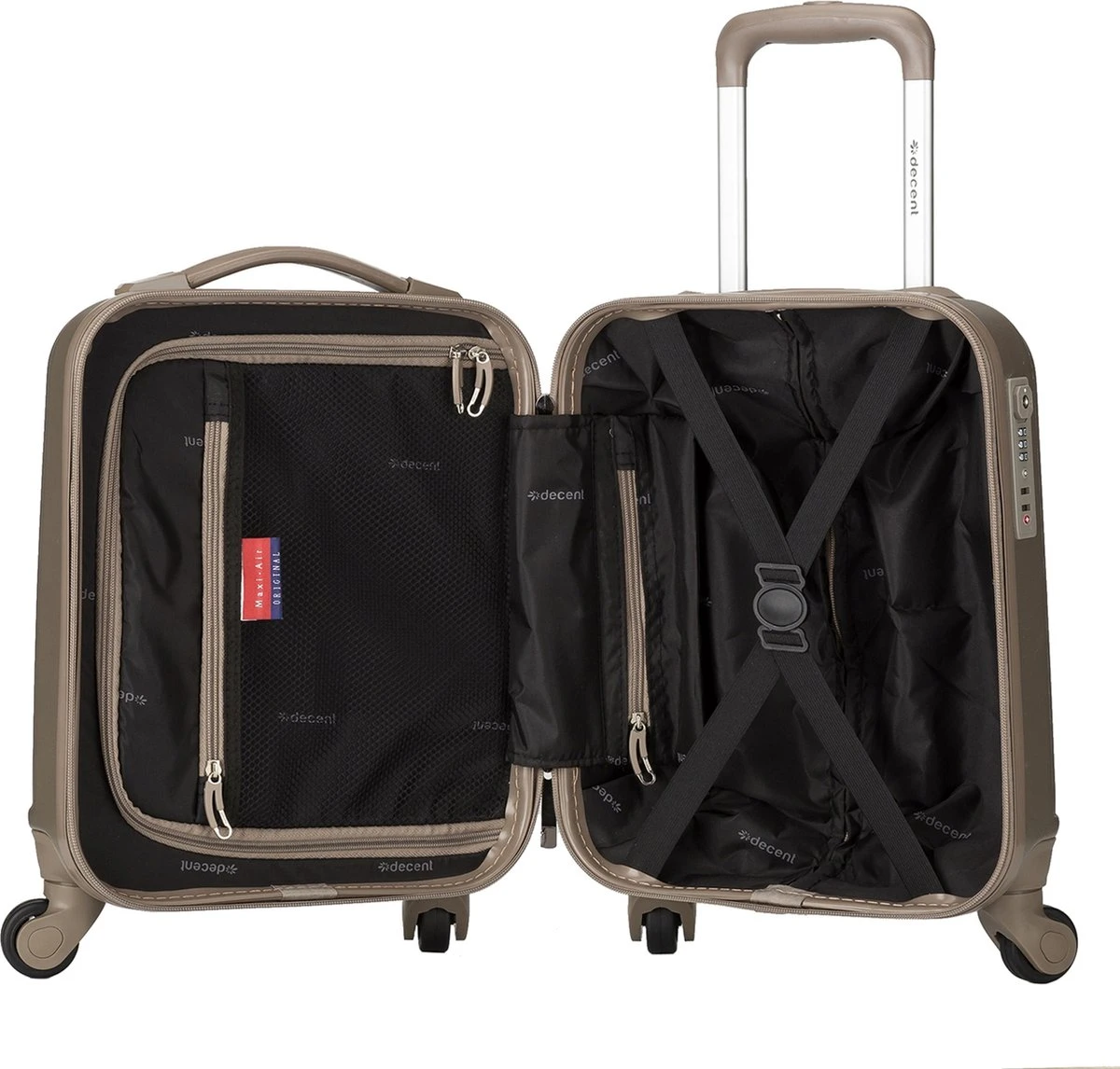 Decent Handbagage Koffer / Trolley / Reiskoffer - 42 Cm - 24 Liter - ABS - Maxi Air - Champagne - Afbeelding 7