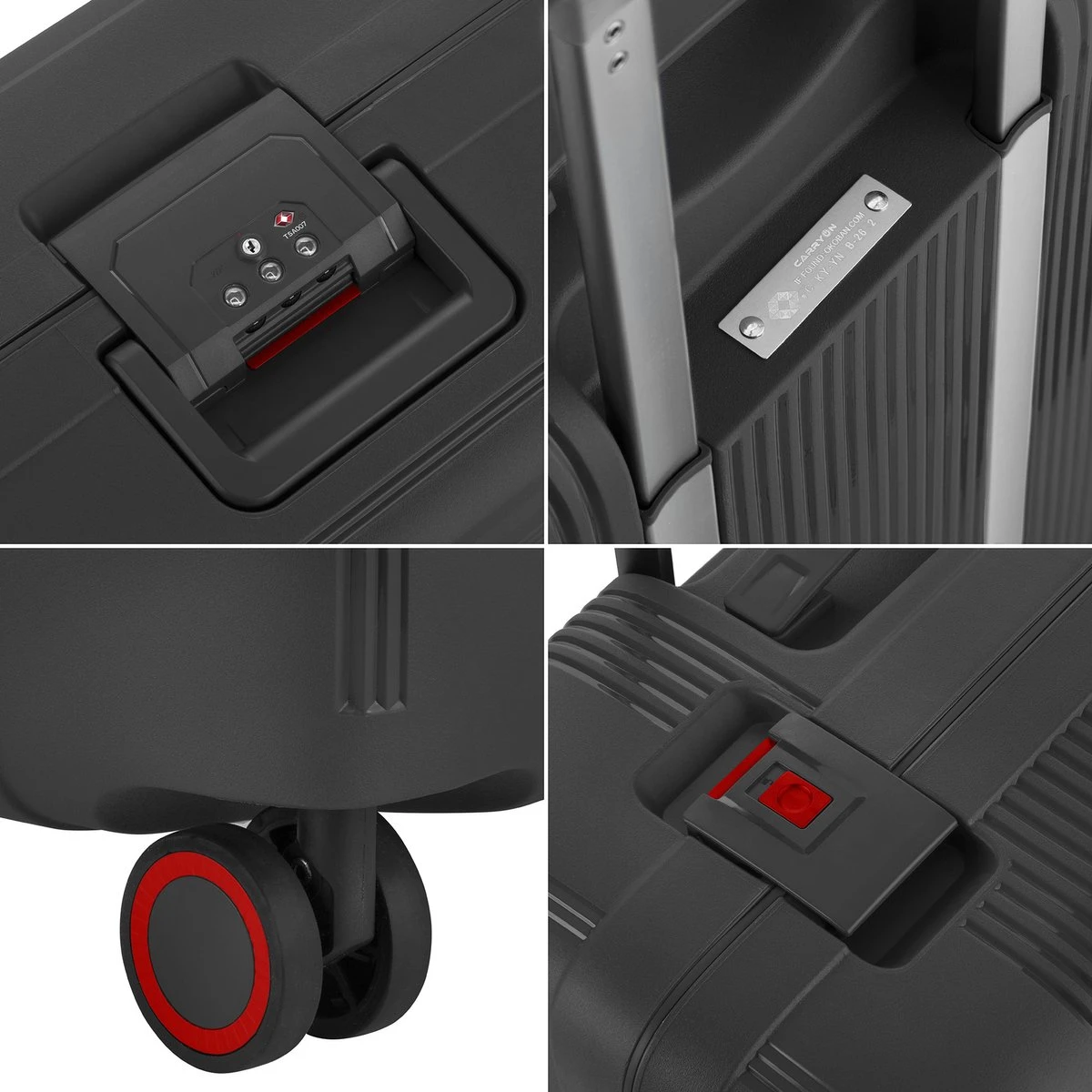 CarryOn Protector Luxe Reiskoffer - Trolley 66cm Met TSA-klikslot En OKOBAN - Ultrasterk - Zwart - Afbeelding 7