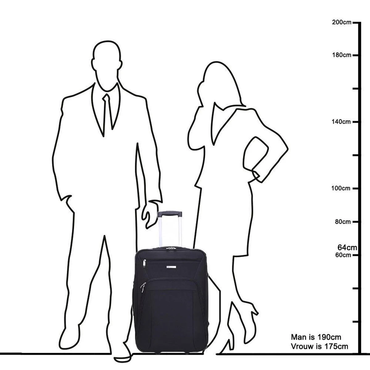 Decent Basic-Line Medium Trolley 63 Cm - Donkerblauw - Afbeelding 9