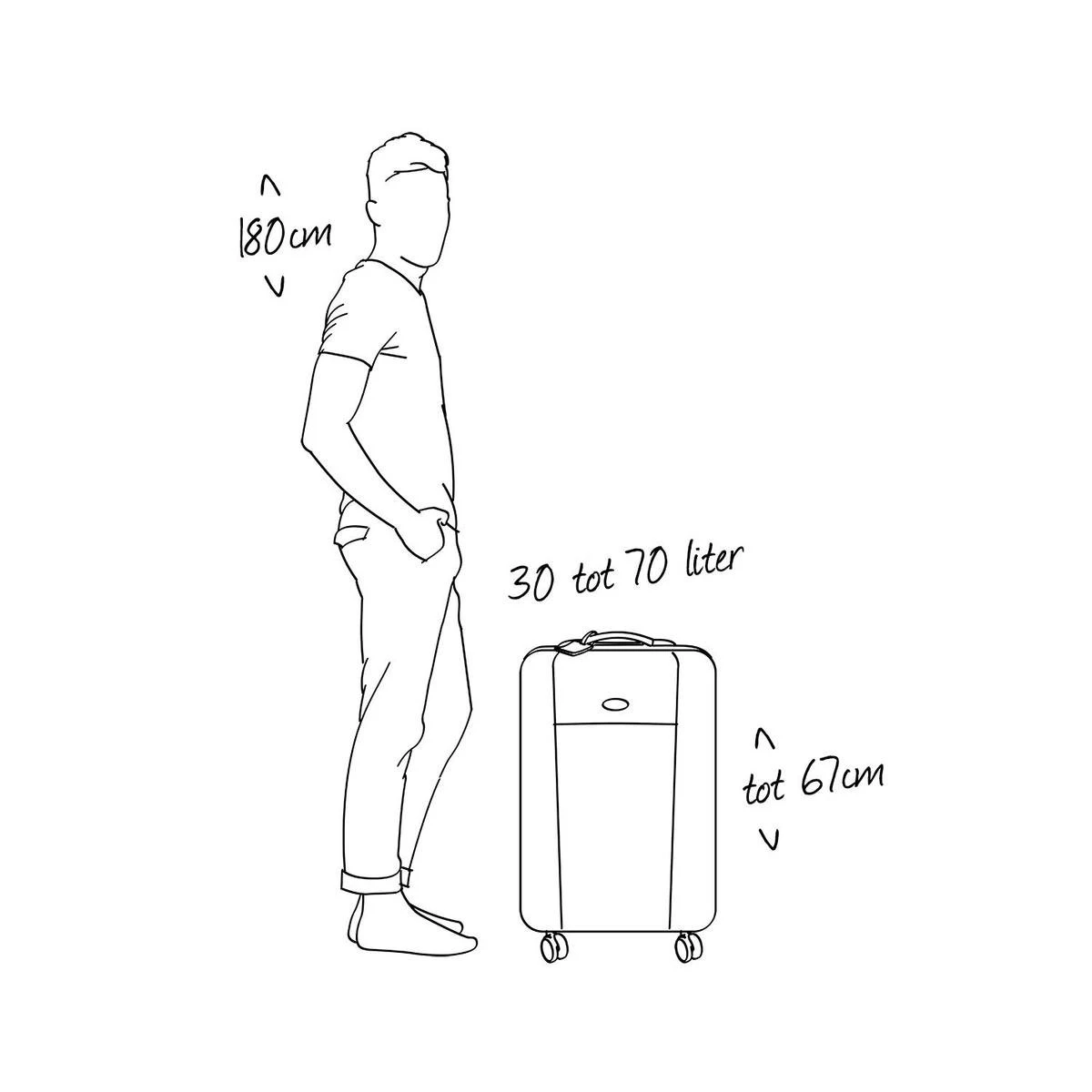 BHPPY Reiskoffer - 65 Cm - Home Sweet Pineapple - Afbeelding 6