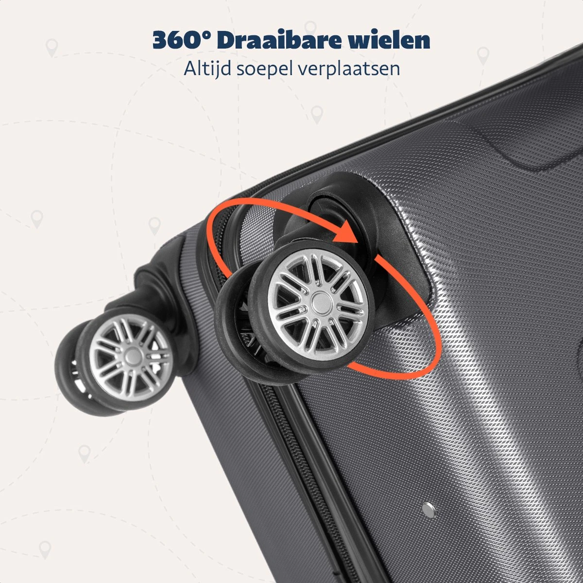 TRVLMORE Kofferset - 3 Delig - 38L (handbagage) + 70L + 110L - Donkergrijs - Afbeelding 2