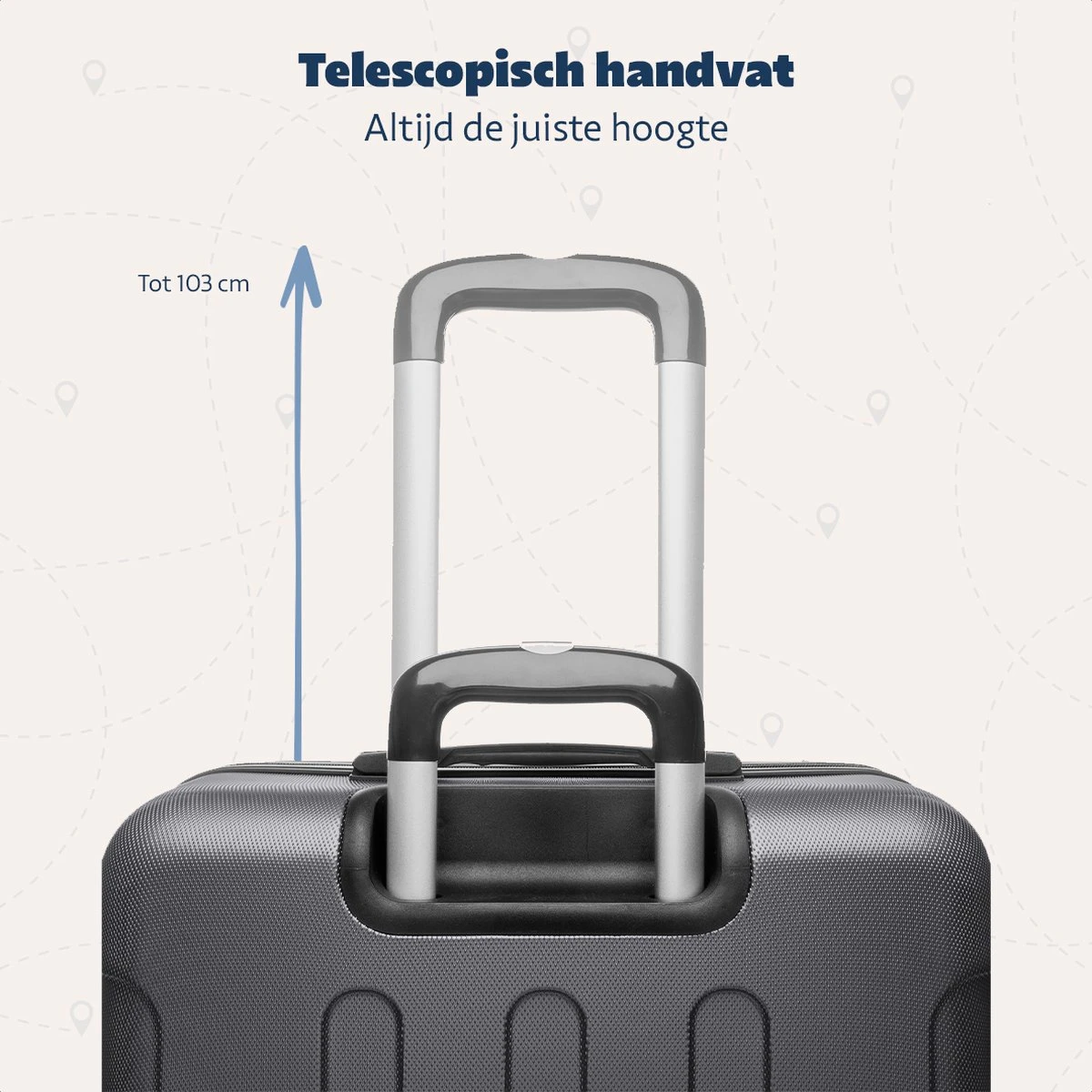 TRVLMORE Kofferset - 3 Delig - 38L (handbagage) + 70L + 110L - Donkergrijs - Afbeelding 3