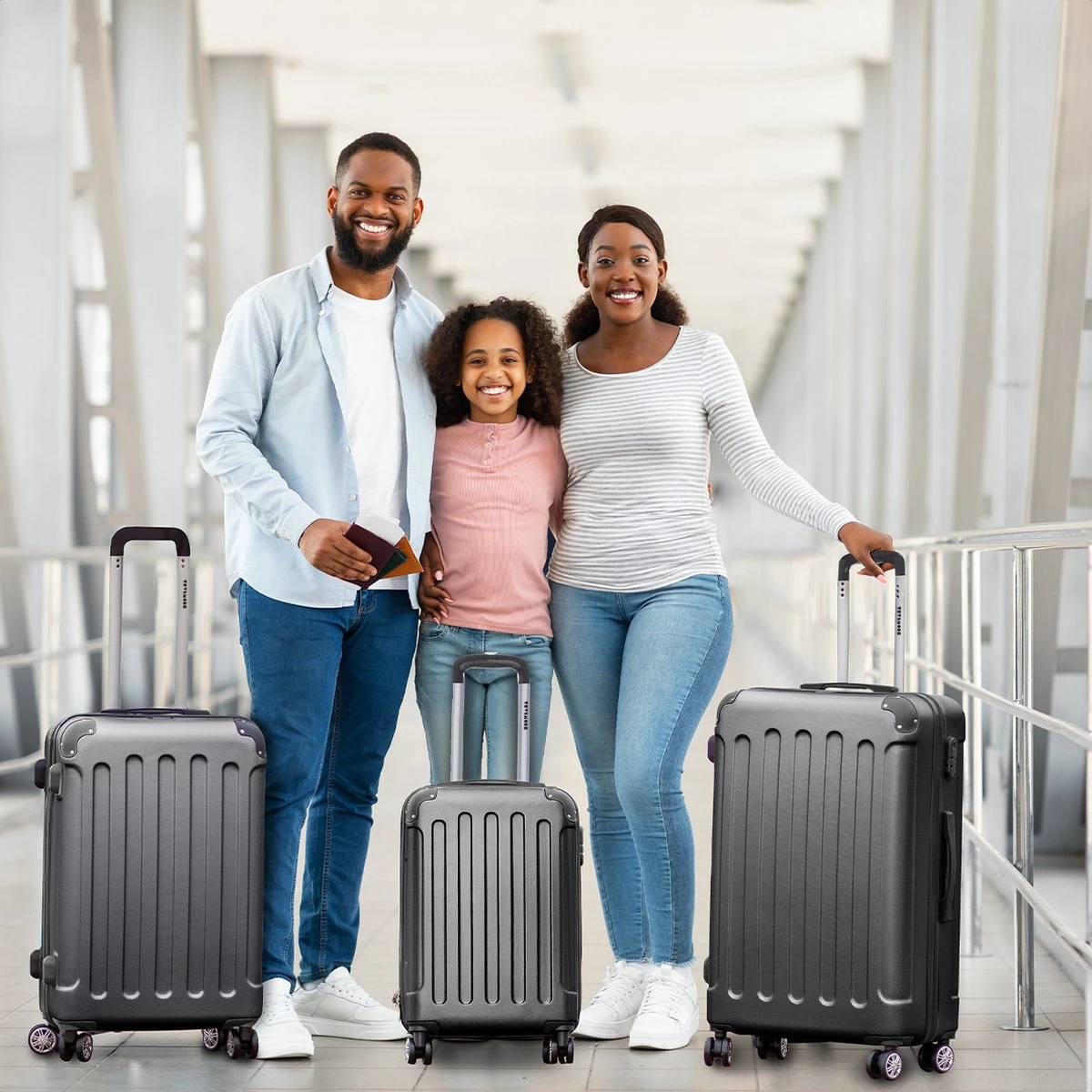 TRVLMORE Kofferset - 3 Delig - 38L (handbagage) + 70L + 110L - Donkergrijs - Afbeelding 6