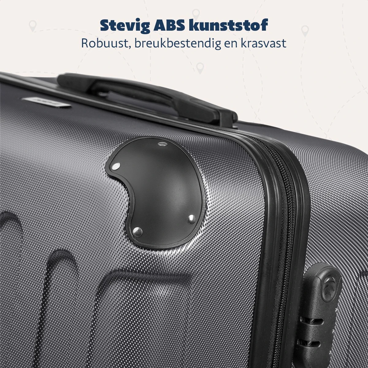 TRVLMORE Kofferset - 3 Delig - 38L (handbagage) + 70L + 110L - Donkergrijs - Afbeelding 8