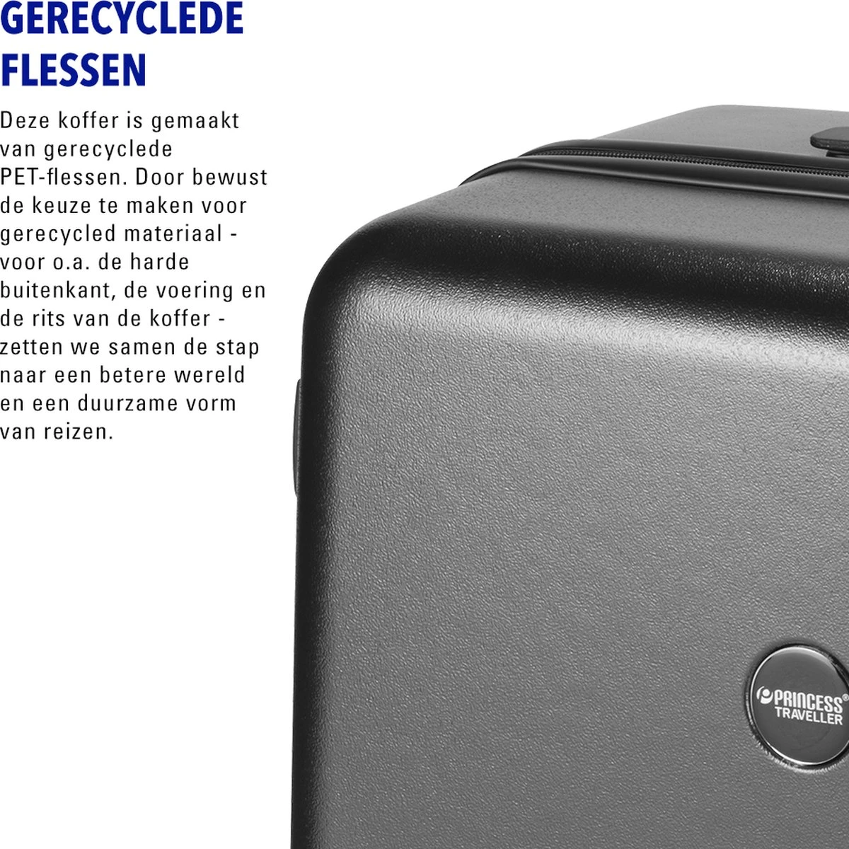 Princess Traveller Harlem - Handbaggage Koffer - Zwart - S - 55cm - Afbeelding 8