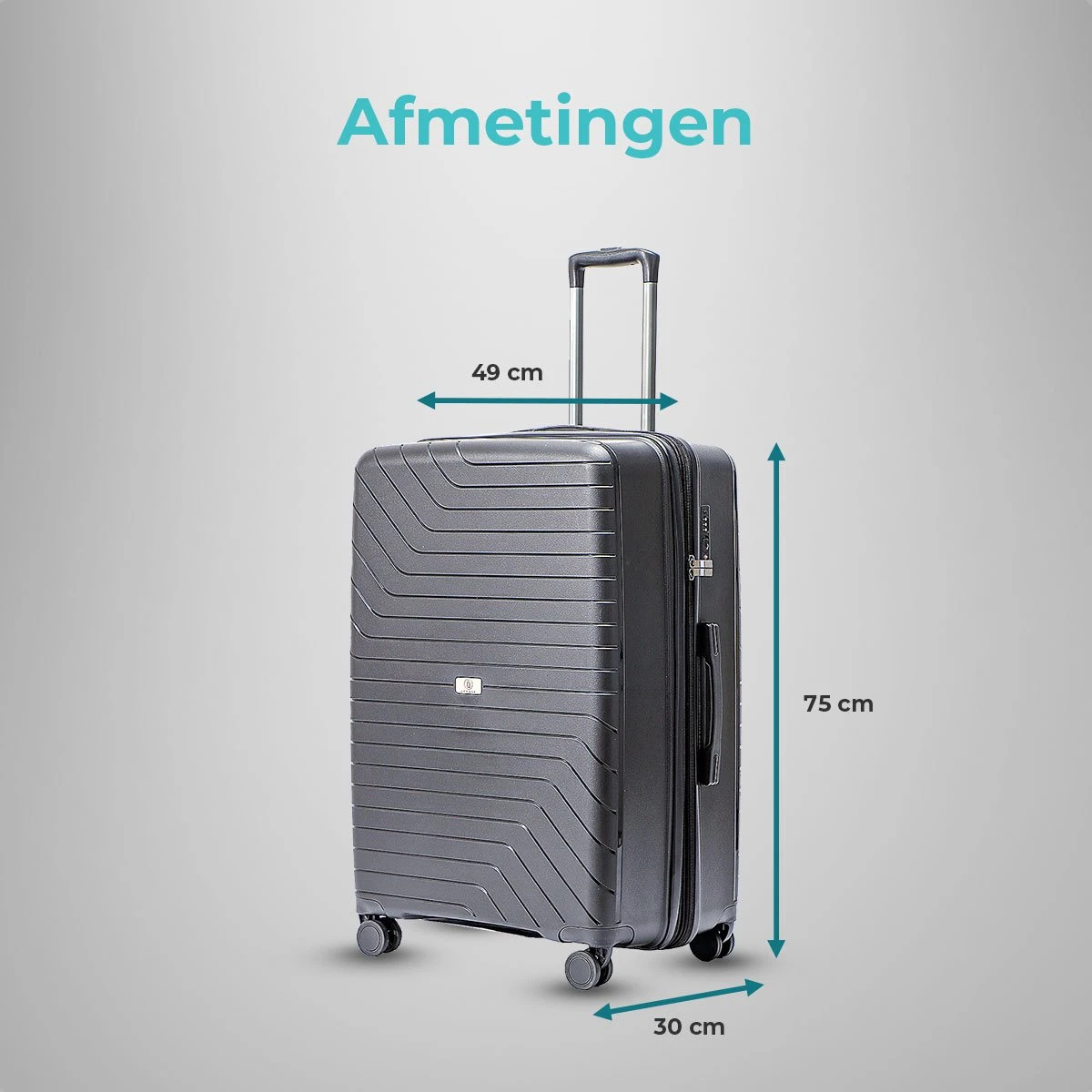 Legage Koffer - Reiskoffer - Trolley - Inclusief Uitzetlaag - Zwart - Maat L - 28 Inch - Afbeelding 2
