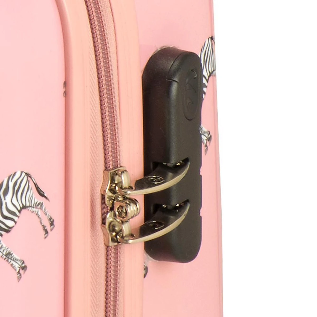 Princess Traveller Trendy Animal Collection - Handbagage Koffer - Zebra - Roze - 56cm - Afbeelding 4