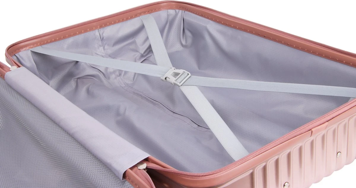 Royal Swiss - Reis Koffer - 56cm - Cijferslot- Lichtgewicht Koffer - 4 Wielen- Rosé Gold - Afbeelding 7
