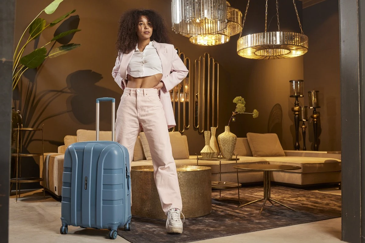 ©TROLLEYZ - Paris No.5 - Trolley - 55cm Met TSA Slot - Dubbele Wielen - 360° Spinners - 100% Polypropyleen - Handbagage Koffer In Ice Blue - Afbeelding 12