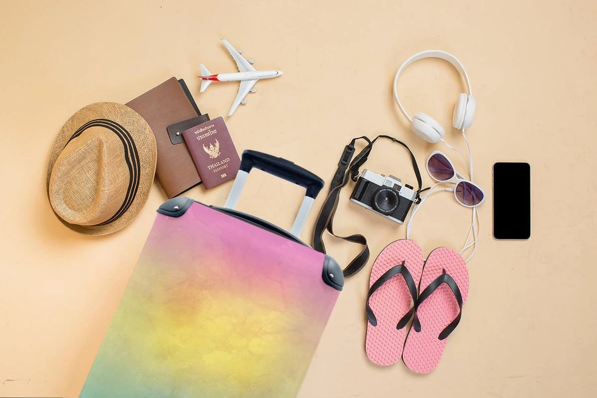 Koffer - Meisje - Regenboog - Trap - Wolken - Kinderen - Koffer Meisje - 35x55x20 Cm - Handbagage - Trolley - Reiskoffer - Afbeelding 4