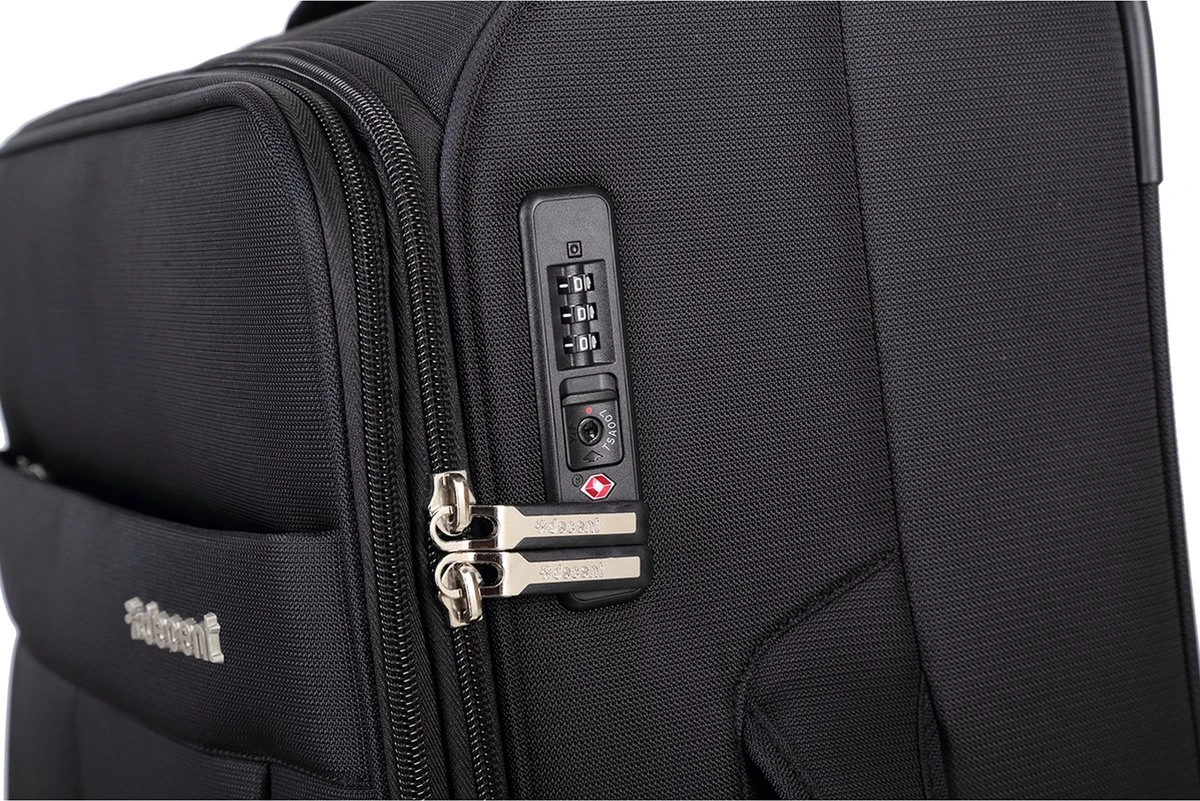 Decent D-Upright Large Koffer - 76 Cm Expandable - TSA Slot - Zwart - Afbeelding 12