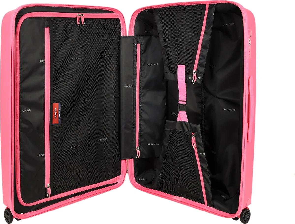 Decent CROSS-ONE PP Trolley 76 Cm - 94 Liter - TSA Slot - Pink - Afbeelding 4