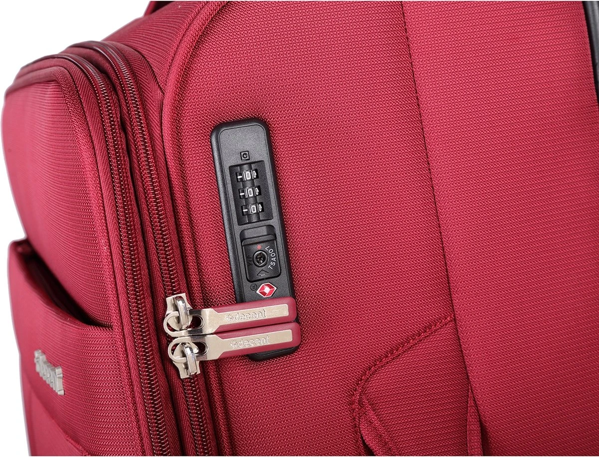 Decent D-Upright Large Koffer - 76 Cm Expandable - TSA Slot - Bordeaux Rood - Afbeelding 20