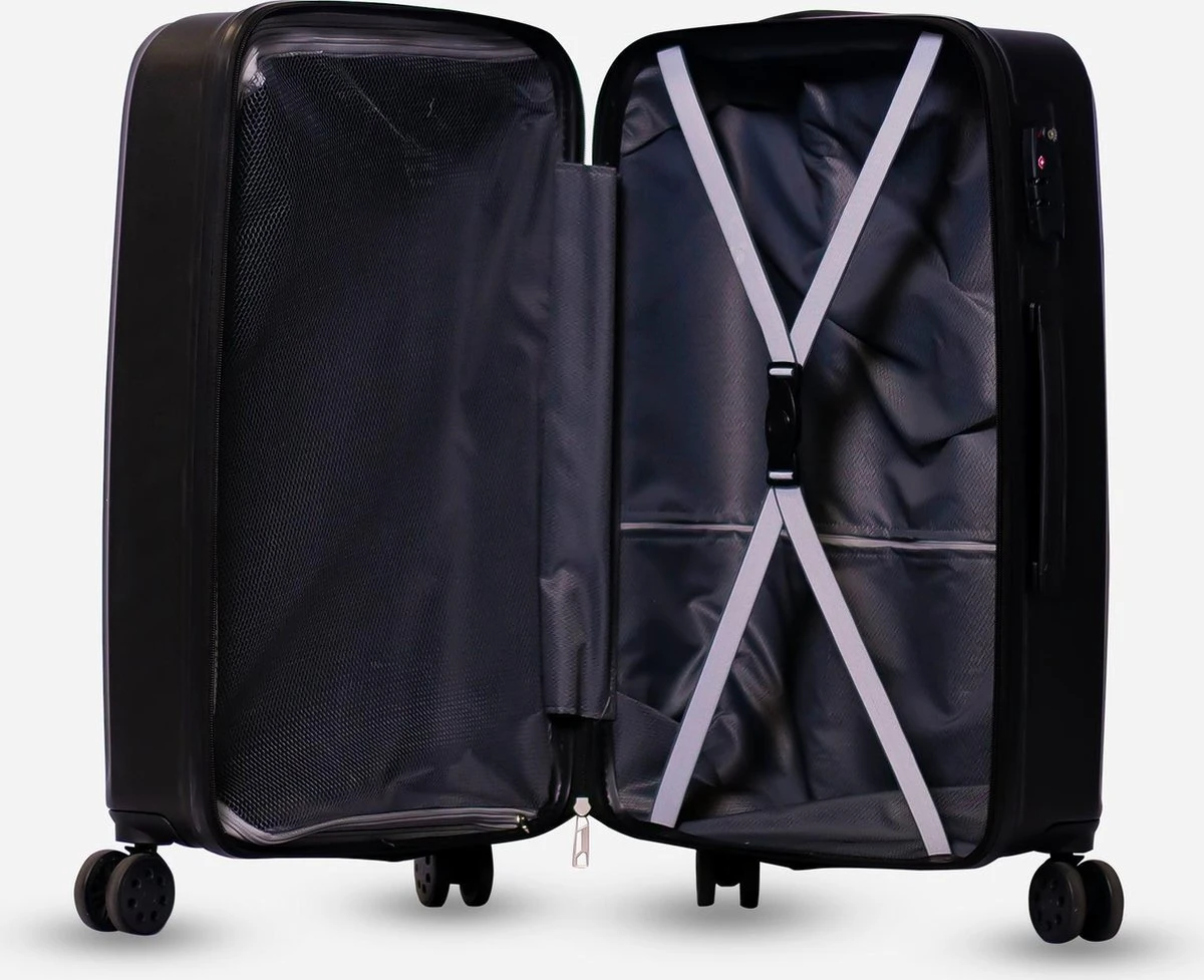 ©TROLLEYZ - Ibiza No.3 - Reiskoffer 69cm Met TSA Slot - Dubbele Wielen - 360° Spinners - 100% ABS - Reiskoffer In Night Black - Afbeelding 4