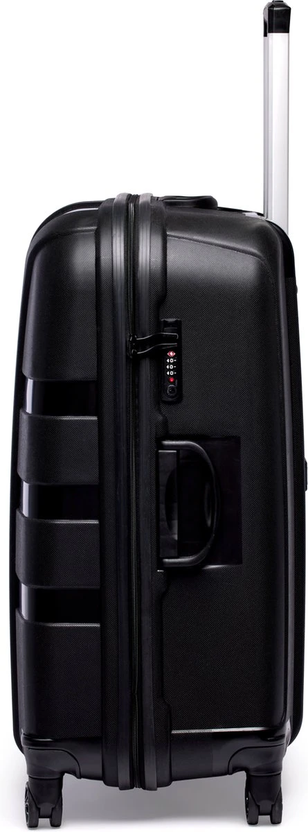 ©TROLLEYZ - Paris No.5 - Reiskoffer - 78cm Met TSA Slot - Dubbele Wielen - 360° Spinners - 100% Polypropyleen - Reiskoffer In Piano Black - Afbeelding 12