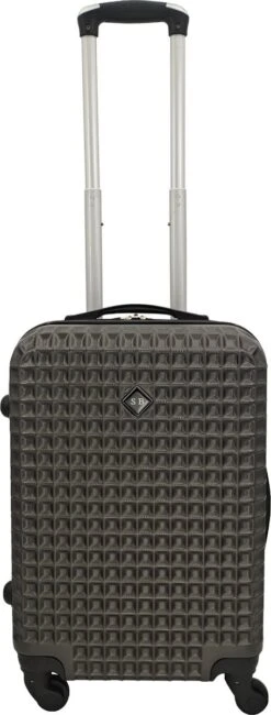 SB Travelbags Handbagage Koffer 55cm 4 Wielen Trolley - Donker Grijs