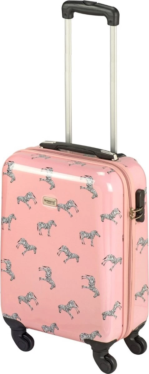 Princess Traveller Trendy Animal Collection - Handbagage Koffer - Zebra - Roze - 56cm - Afbeelding 6