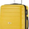 TravelZ Big Bars Reiskoffer 68 Cm Met Dubbele Wielen - Trolley Koffer Met TSA-slot - Geel