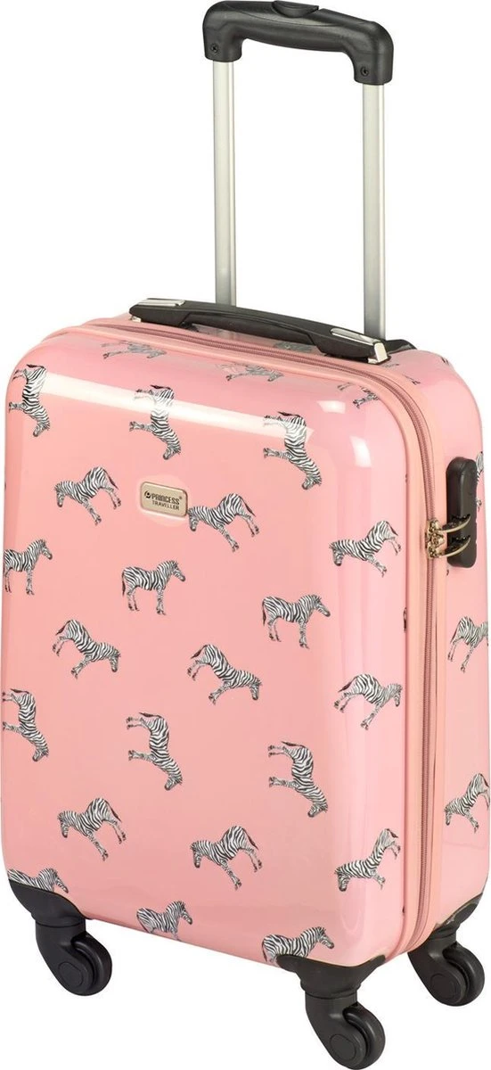 Princess Traveller Trendy Animal Collection - Handbagage Koffer - Zebra - Roze - 56cm - Afbeelding 2