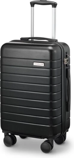 Swiss Alpine 2.0 - Handbagage Koffer - 55x35x20 Cm - 4 Wielen - Zwart