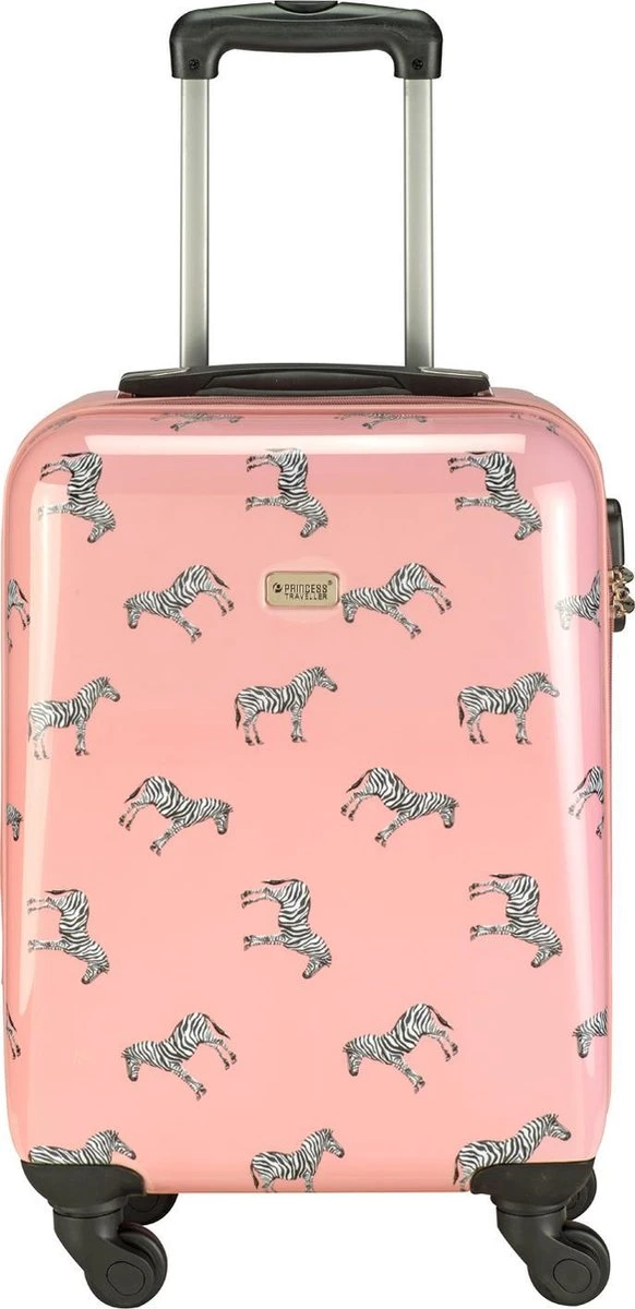 Princess Traveller Trendy Animal Collection - Handbagage Koffer - Zebra - Roze - 56cm