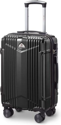 Tesla PC - Handbagage Koffer - 55x35x20 Cm - 4 Wielen - Zwart