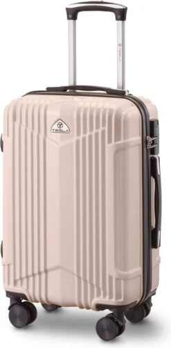 Tesla PC - Handbagage Koffer - 55x35x20 Cm - 4 Wielen - Roze