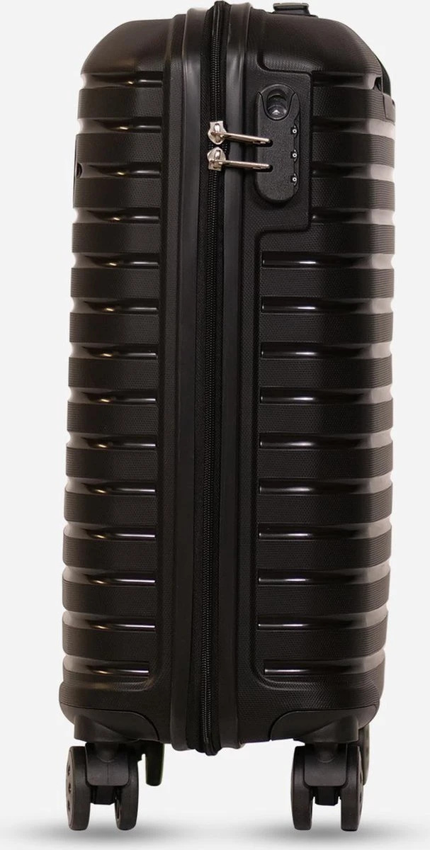 ©TROLLEYZ - Berlin No.11 - Trolley - 55cm Met Cijferslot - Dubbele Wielen - 360° Spinners - 100% Polypropyleen- Reiskoffer In Night Black - Afbeelding 9