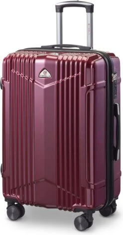 Tesla PC - Reiskoffer - 65 Cm - 4 Wielen - Rood