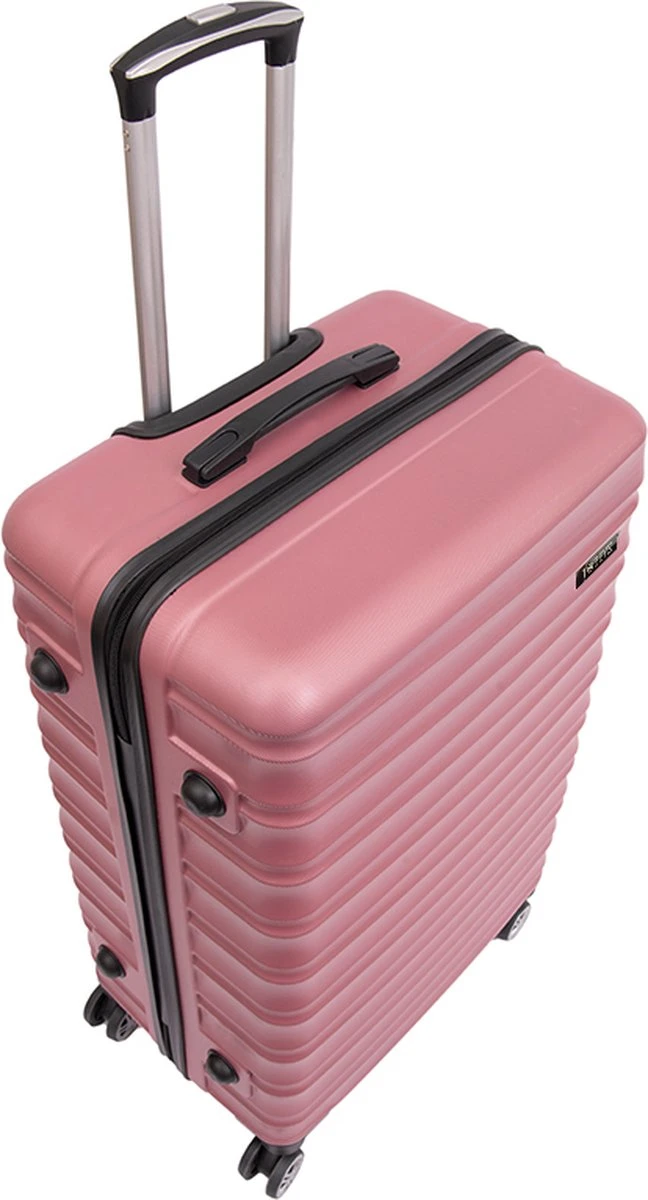 Tobeyz - Kofferset - 3-delig Roze Handbagage - Verrijdbaar Op 4 Wielen - Stevig ABS - Lichtgewicht, Trolley - Afbeelding 4