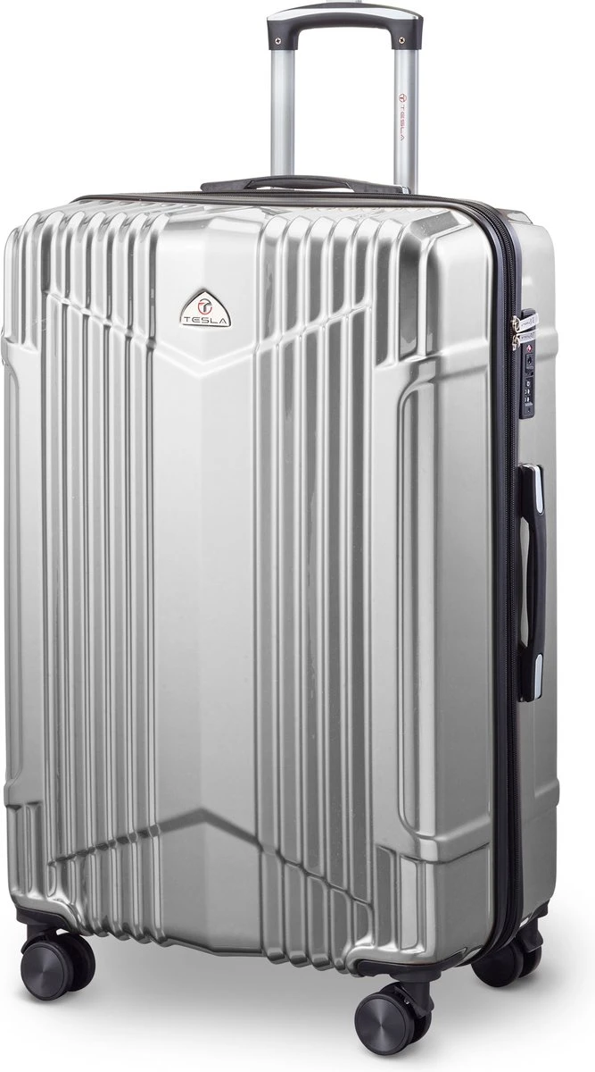 Tesla PC - Reiskoffer - 75 Cm - 4 Wielen - Zilver