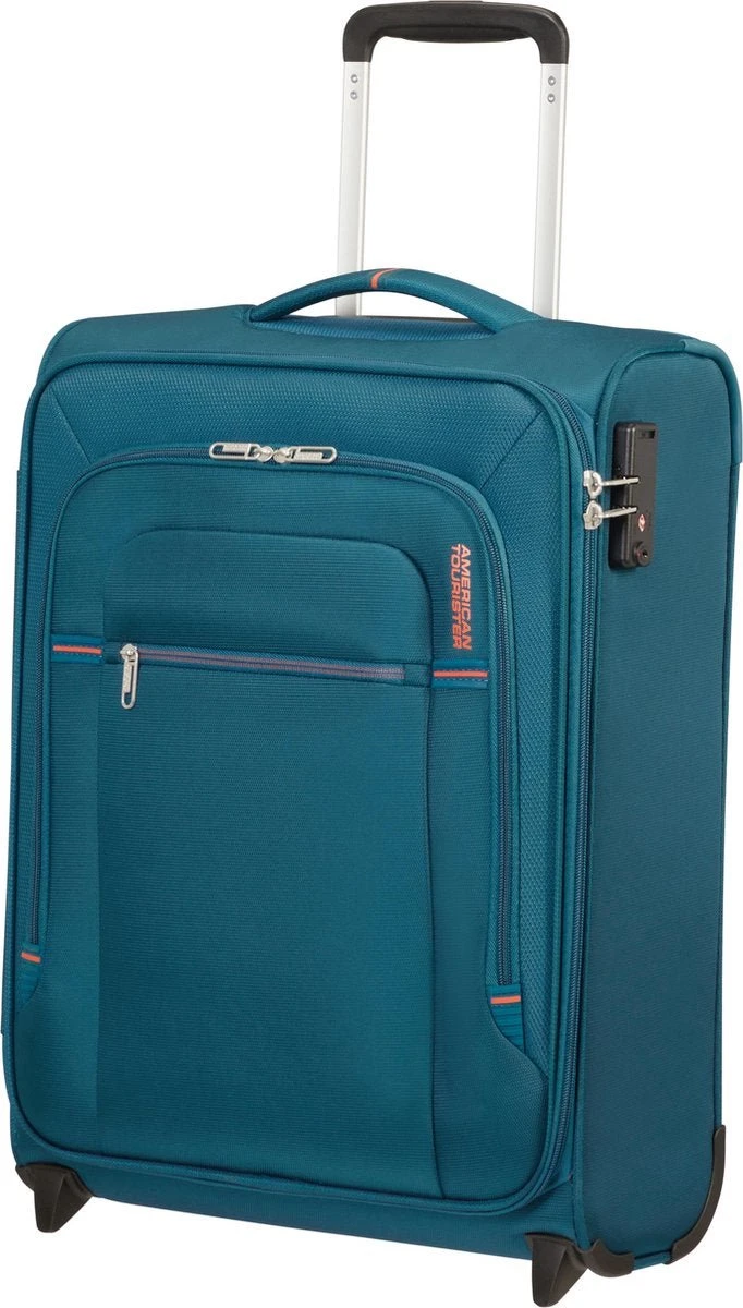 American Tourister Reiskoffer - Crosstrack Spinner 55/20 Tsa (Handbagage) Navy/Orange - Afbeelding 2