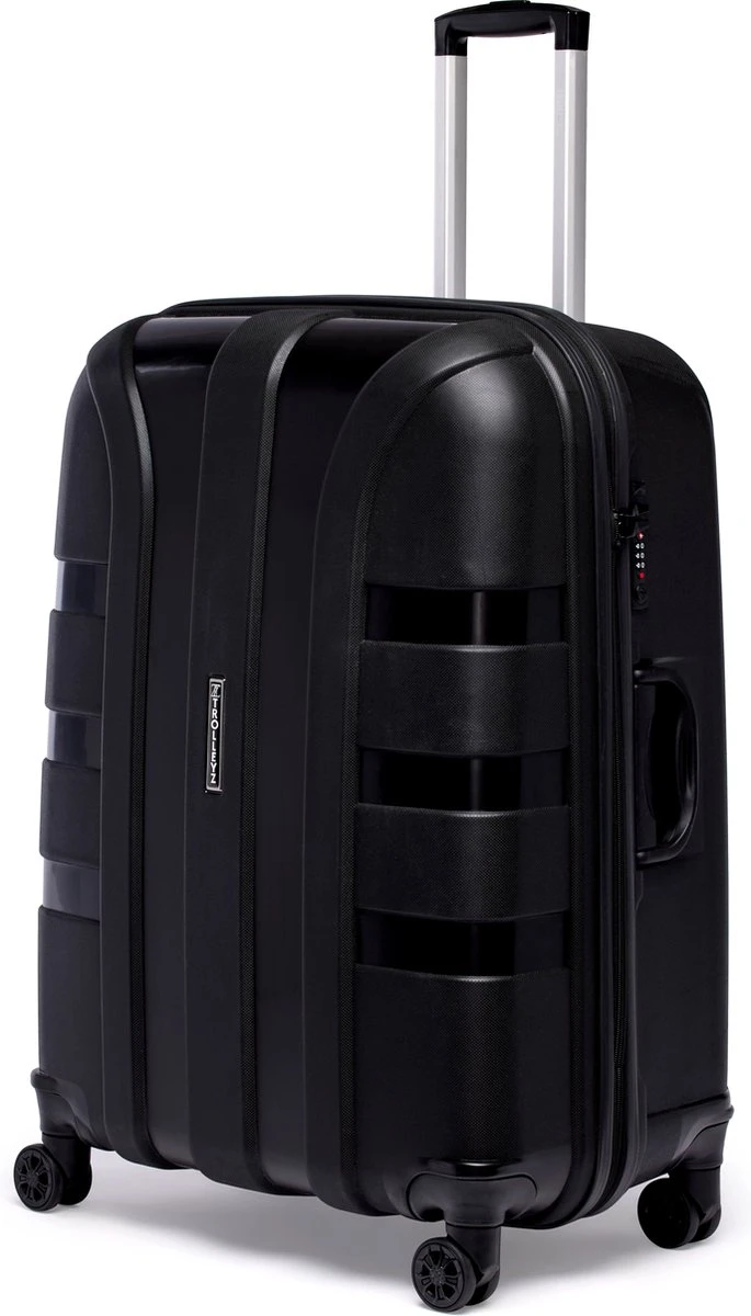©TROLLEYZ - Paris No.5 - Reiskoffer - 78cm Met TSA Slot - Dubbele Wielen - 360° Spinners - 100% Polypropyleen - Reiskoffer In Piano Black - Afbeelding 2