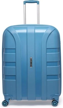 ©TROLLEYZ - Paris No.5 - Reiskoffer - 78cm Met TSA Slot - Dubbele Wielen - 360° Spinners - 100% Polypropyleen - Reiskoffer In Ice Blue