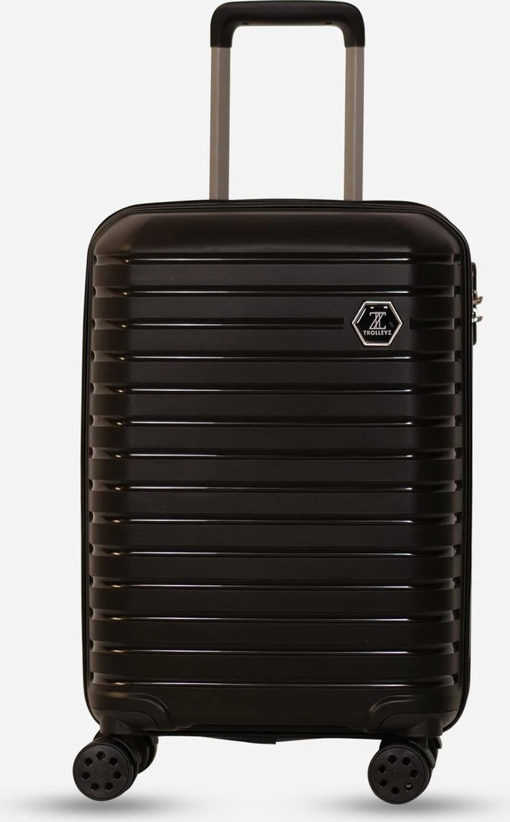 ©TROLLEYZ - Berlin No.11 - Trolley - 55cm Met Cijferslot - Dubbele Wielen - 360° Spinners - 100% Polypropyleen- Reiskoffer In Night Black - Afbeelding 8