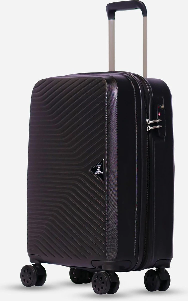 ©TROLLEYZ - Ibiza No.3 - Reiskoffer 69cm Met TSA Slot - Dubbele Wielen - 360° Spinners - 100% ABS - Reiskoffer In Night Black